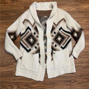 Volcom Cozy Geometric western Patterned Cardigan Sweater